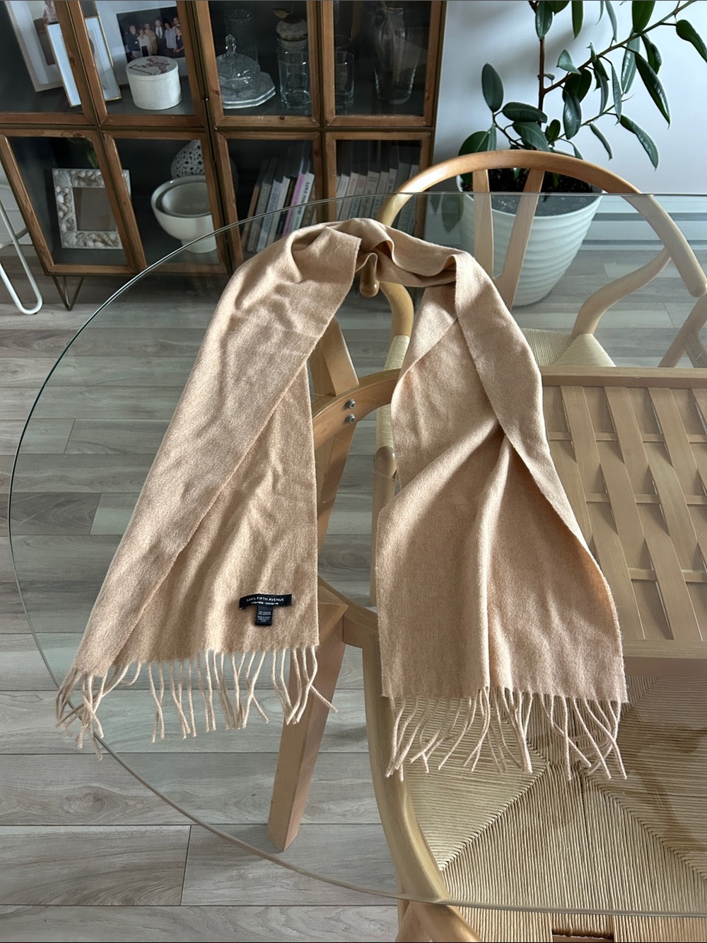 Saks Fifth Avenue Fringe 100% Cashmere Scarf